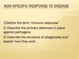 Non specific response to disease - Science Website
