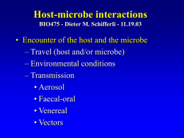 Host microbe interactions BIO475 Dr. Dieter M. Schifferli