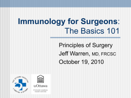 Immunology for Surgeons: The Basics 101