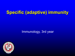 Specific Immunity - Univerzita Karlova v Praze