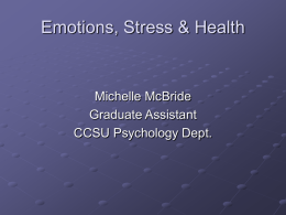Emotion & Stress - Central Connecticut State University