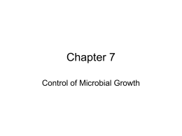Chapter 7 Control of Microbial Growth