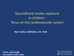 Second hand smoke exposure in children