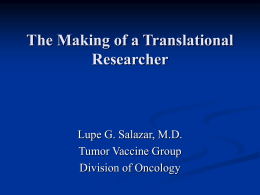 The Making of a Translational Researcher