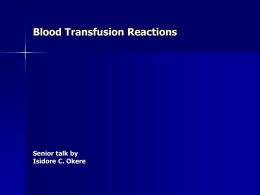 Blood Transfusion Reactions