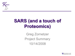 SARS (and a touch of Proteomics)