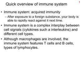 Quick overview of immune system