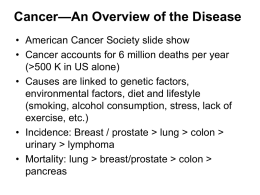 Cancer—An Overview of the Disease