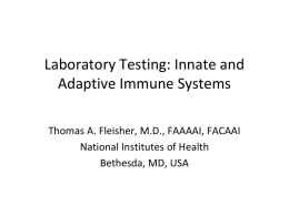 Fleisher WAC immune lab testing