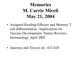 Memories M. Carrie Miceli May 17, 2002