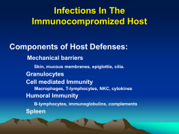 Infections In The Immunocompromized Host
