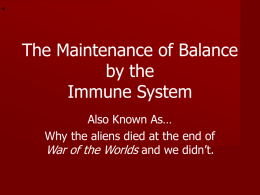The Maintenance of Balance by the Immune System