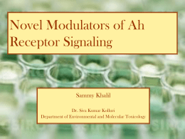 Novel Modulators of Ah Receptor Signaling