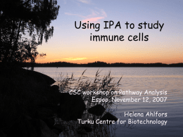 Using IPA to study immune cells