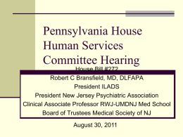 Senate Banking and Insurance Committee Hearing