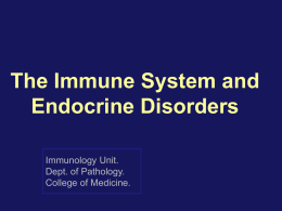 L1- The immune system and endocrine disorders 20152015