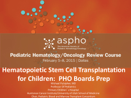 Header - The American Society of Pediatric Hematology/Oncology