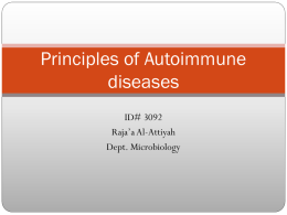 Principles of Autoimmune diseases