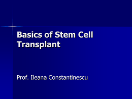 Basics of Stem Cell Transplant