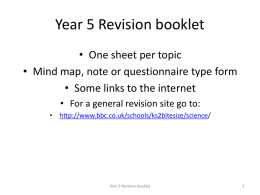 Year 5 Revision booklet