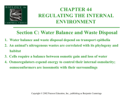 1. Water balance and waste disposal depend on transport epithelia