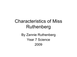 Characteristics of Miss Ruthenberg