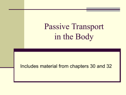 Passive Transport in the Body