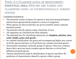 Topic 5.3 Classification Invertebrates & Vertebrates