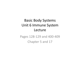 Basic Body Systems Unit 6 Immune System Lecture