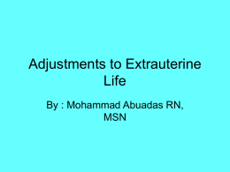 Adjustments to Extrauterine Life