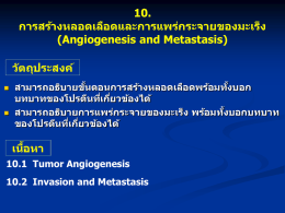 10. Angiogenesis and Metastasis
