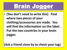 10/30 Brain Jogger - Bibb County Schools