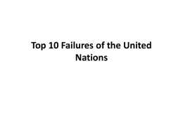 Top 10 Failures of the United Nations