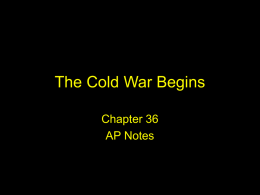 The Cold War Begins - North Penn School District