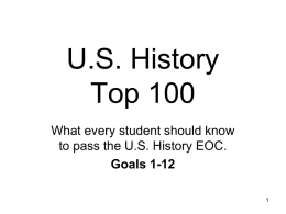 U.S. History Top 100 - Duplin County Schools