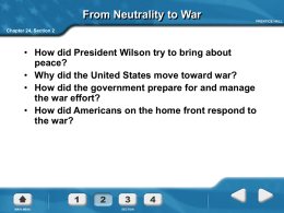 Why did the United States move toward war?
