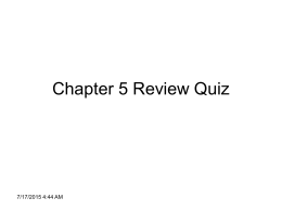 Chapter 5 Review Quiz - Marshall County Schools