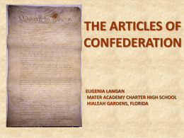 THE ARTICLES OF CONFEDERATION