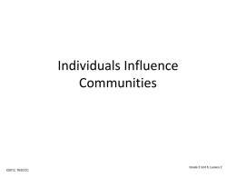 Individuals Influence Communities
