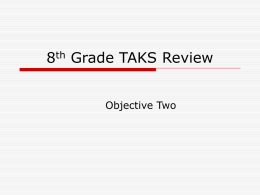 8th Grade TAKS Review - An Online Resource Guide for