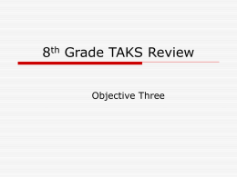 8th Grade TAKS Review - An Online Resource Guide for