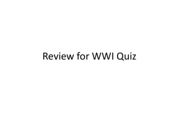 Review for WWI Quiz