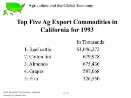 Top Five Ag Export Commodities in California for 1993