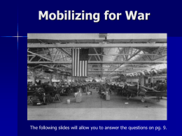 Mobilizing for War - Pioneer Central Schools / Overview
