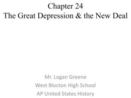Chapter 25 The Great Depression & the New Deal