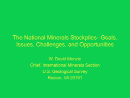 The National Minerals Stockpiles-