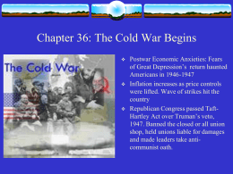 Chapter 36: The Cold War Begins