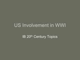 US Involvement in WWI