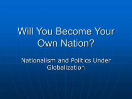 Will You Become Your Own Nation?