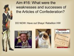 What were the failures and successes of the Articles of Confederation?